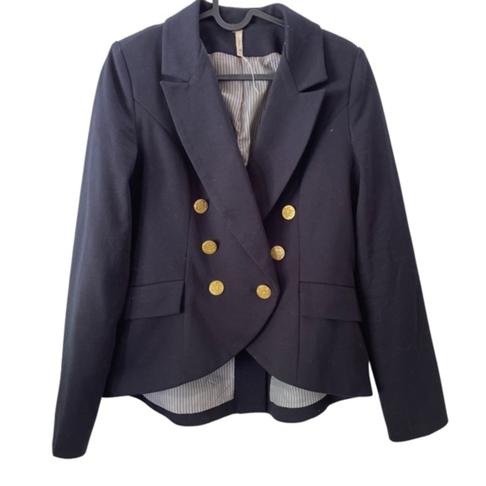 Double Breasted Fishtail Blazer by‎ Willow & Clay Navy Blue